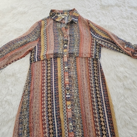 HOPE Springs duster/ maxi dress button down size small - Picture 3 of 15